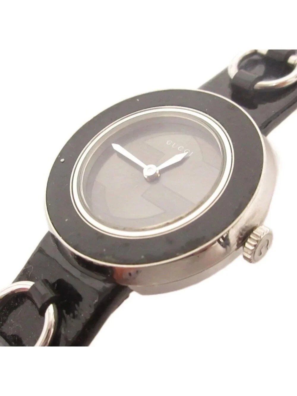 Gucci Uplay Watch Quartz Analog Leather Black